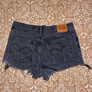 levi 501 black wash denim shorts